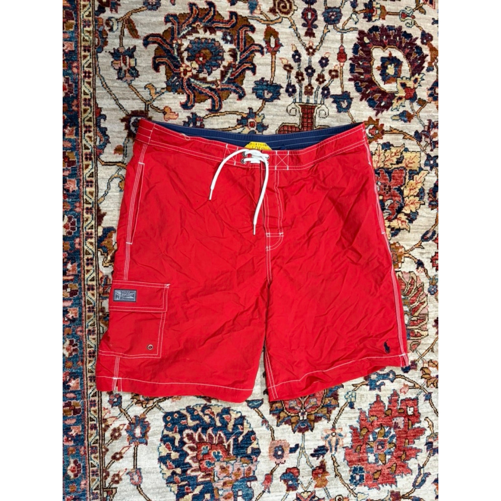 Polo Ralph Lauren Red Swim Trunks L Board Shorts Pony Logo